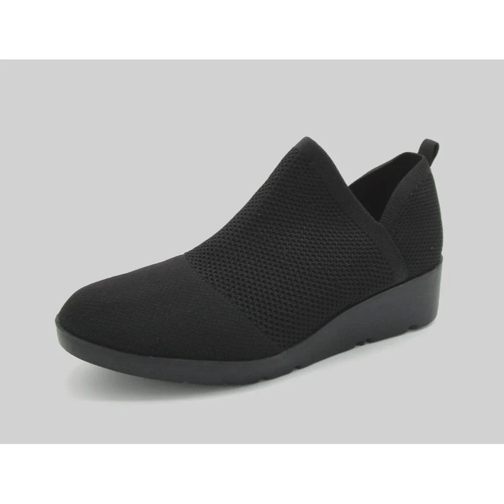 Taryn Rose Kabe Knit Wedge Ankle Booties Black Comfort‎ Shoes Womens Size 9